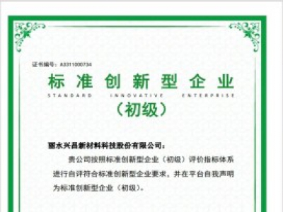 全縣首家！遂昌一企業(yè)通過國家級標(biāo)準(zhǔn)創(chuàng)新型企業(yè)認定